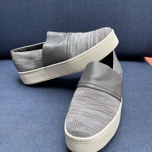 Vince Leather Platform Knit/Leather Slip On Sneakers 9.5